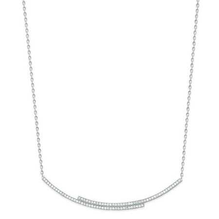 Collier argent oxydes de zirconium blanc