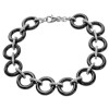Bracelet argent céramiques noir de 12 mm