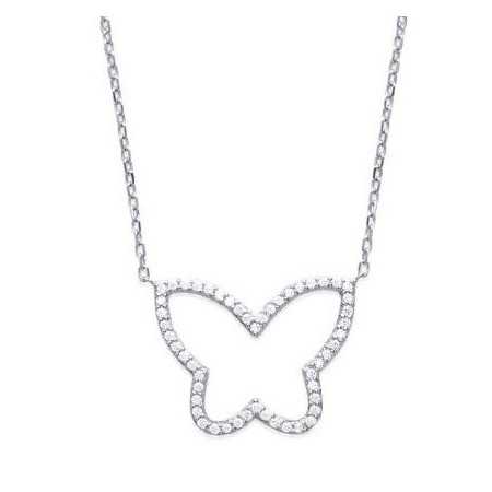 Collier argent papillon de 20 mm