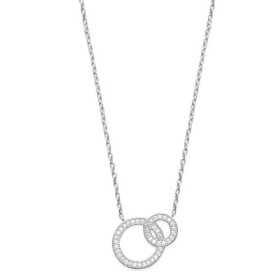 Collier argent motif éclipse, oxydes de zirconium blanc de 13 mm - Bijouterieonline.com