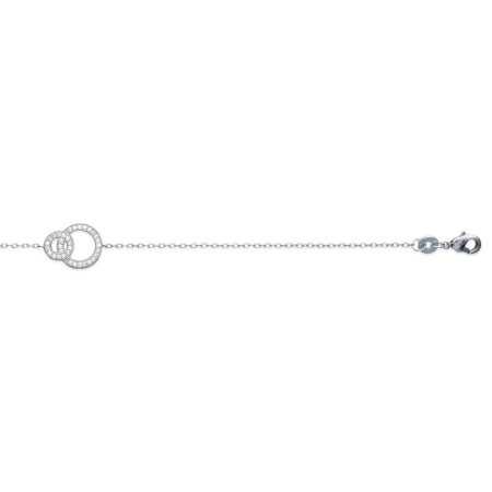 Bracelet argent motif éclipse, oxydes de zirconium blanc de 10 mm - Bijouterieonline.com