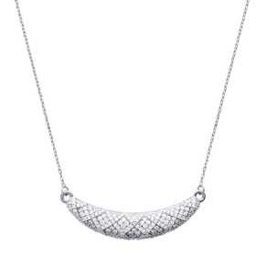 Collier argent plastron pavé doxydes de zirconium - Bijouterieonline.com
