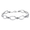 Bracelet argent maille pavés d'oxydes de zirconium blanc