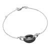 Bracelet argent grain de café en céramique noir de 15 mm
