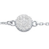 Bracelet argent médaillon pavé d'oxydes de zirconium de 7 mm