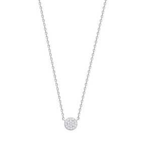 Collier argent médaillon pavé doxydes de zirconium - Bijouterieonline.com