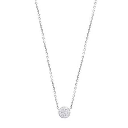 Collier argent médaillon pavé d'oxydes de zirconium