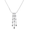 Collier argent trois lignes de pendeloques et oxydes de zirconium