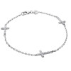 Bracelet argent croix pavées d'oxydes de zirconium blanc