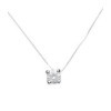 Collier argent pendentif solitaire oxyde de zirconium blanc de 4 mm