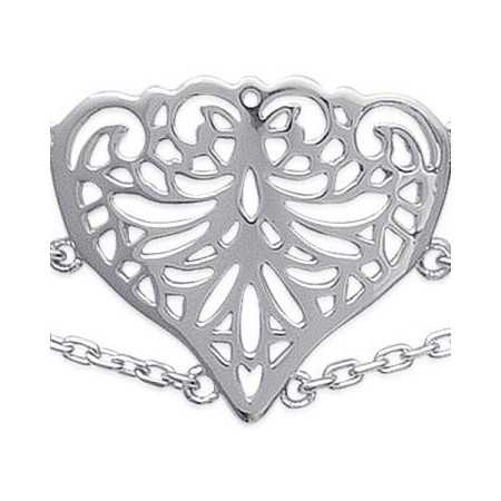 Collier argent coeur de 25 mm