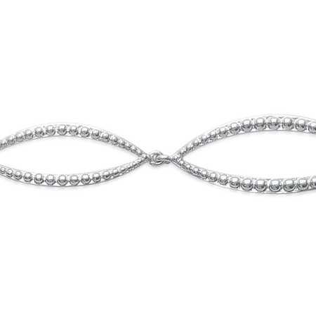 Collier argent motifs ovale perlés - Bijouterieonline.com