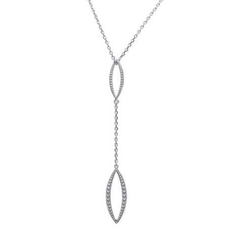 Collier argent motifs ovale perlés