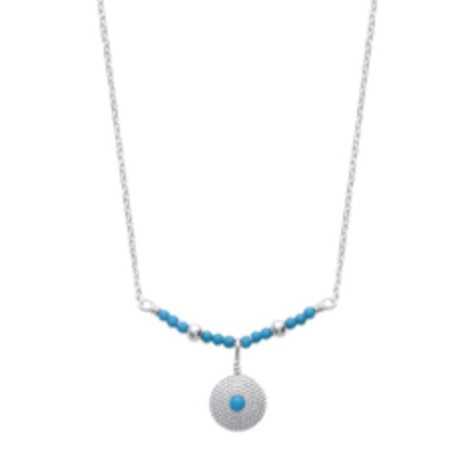 Collier argent turquoise d'imitation