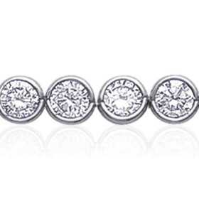 Bracelet argent rivière d\'oxydes de zirconium blanc taille rond sertis clos de 5 mm - Bijouterieonline.com