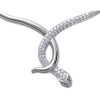 Collier argent motif serpent partiellement pavé