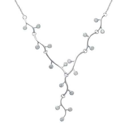 Collier argent motifs végétal