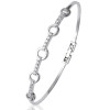 Bracelet jonc argent barettes pavé d'oxydes de zirconium