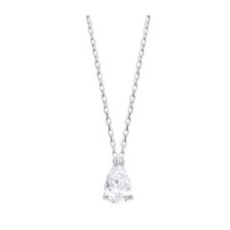 Collier argent solitaire oxyde de zirconium 9 mm