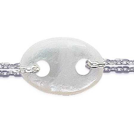 Bracelet argent grains de café en nacre véritable - Bijouterieonline.com
