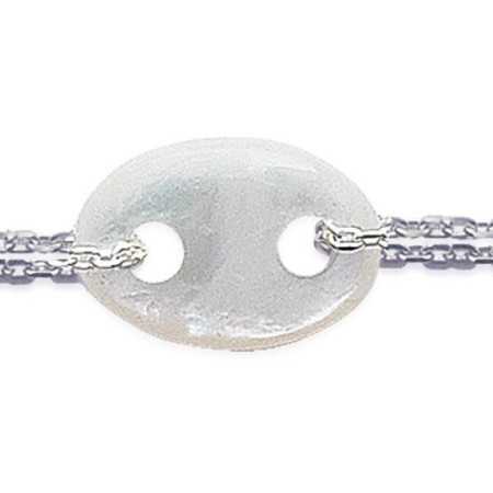 Bracelet argent grains de café en nacre véritable