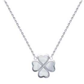 Collier argent trèfle à 4 feuilles en nacre - Bijouterieonline.com