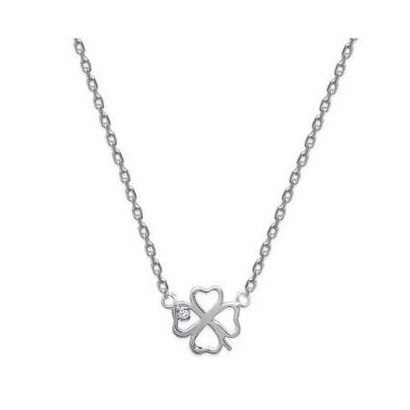 Collier argent joli trèfle à quatre feuilles ajouré de 10 mm