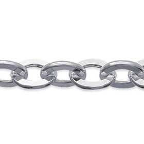 Bracelet argent gros anneaux 3 faces de 6 mm