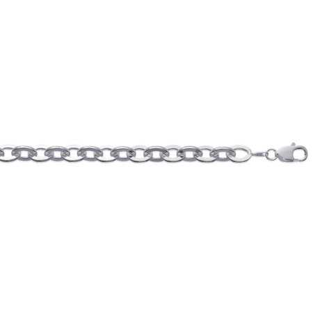 Bracelet argent gros anneaux 3 faces de 6 mm