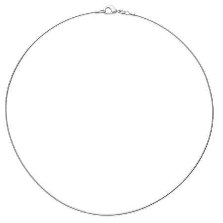 Collier argent maille omega ronde de 1 mm - 42 cm - Bijouterieonline.com