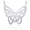 Collier argent médaillon papillon ajouré de 27 mm