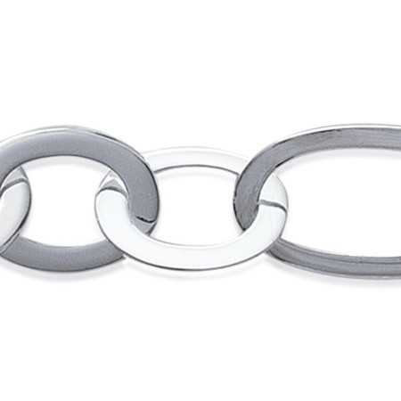 Bracelet argent grosses mailles alternées de 15 mm