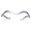 Bracelet jonc argent motif ondulé ouvert