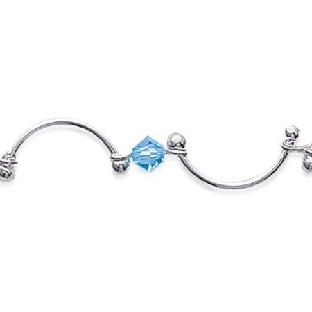 Bracelet argent façon barre et et boules de barbels