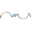 Bracelet argent façon barre et et boules de barbels