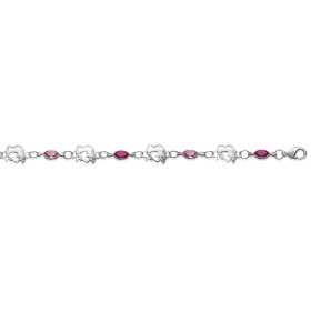 Bracelet argent dauphins dans coeurs et cristal - Bijouterieonline.com