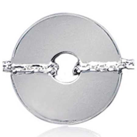 Bracelet argent 1 disque percé de 15 mm