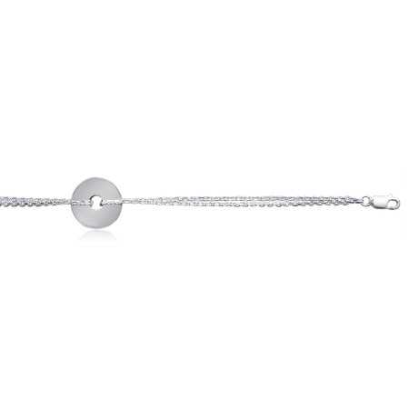 Bracelet argent 1 disque percé de 15 mm