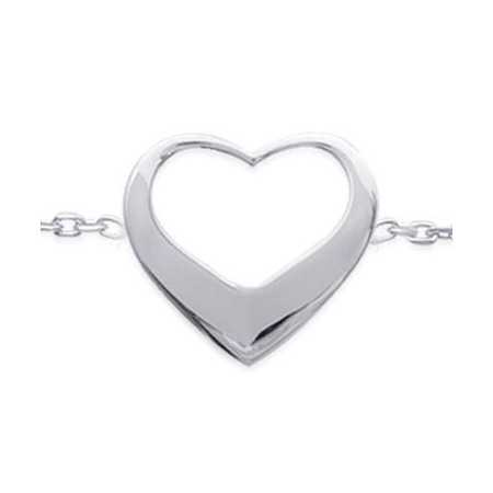 Collier argent coeur ajouré de 15 mm