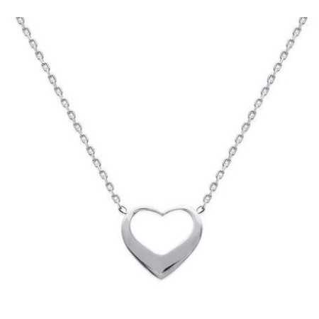 Collier argent coeur ajouré de 15 mm