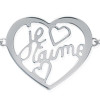 Bracelet argent Je t'aime dans un coeur ajouré de 20 mm