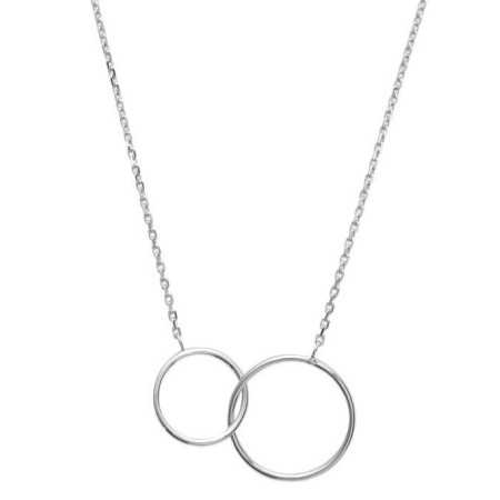 Collier argent bulles entrelacées toi et moi de 20 mm