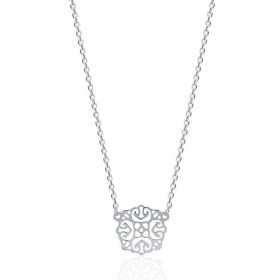 Collier argent médaillon style charleston de 14 mm - Bijouterieonline.com