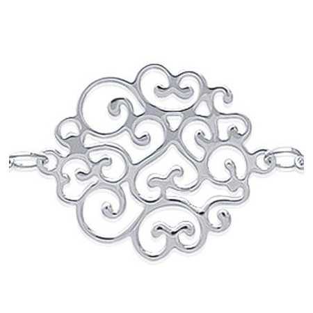 Collier argent enchevêtrement d'arabesques de 25 mm