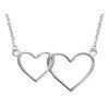 Collier argent duo de coeurs entrelacés