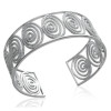 Bracelet jonc argent motifs africains perlés et ajouré