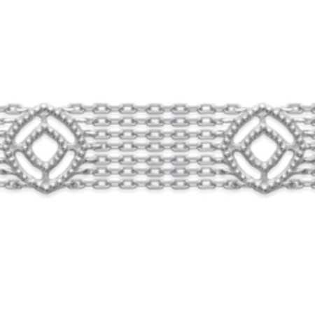 Bracelet argent 7 rangs avec médaillons intercalaires