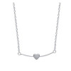 Collier argent coeur central monté