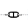 Bracelet argent maillon marine forçat en céramique noir de 19 mm