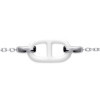 Collier argent maillon marine forçat en céramique blanche de 19 mm